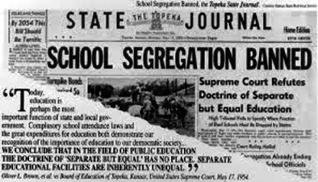 segregation declared unconstitutional