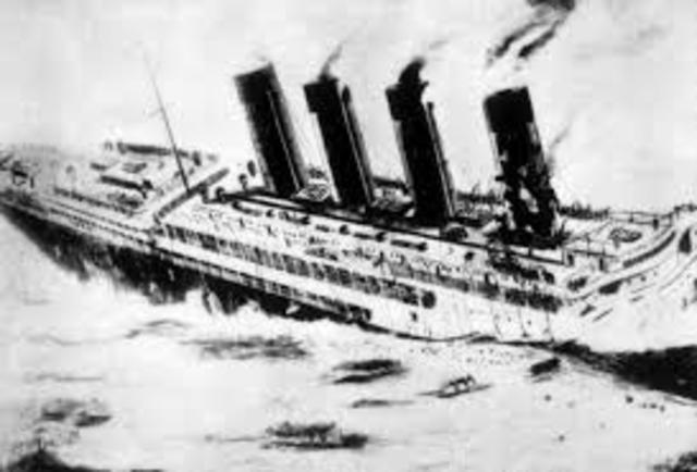 Germany torpedos Lusitania