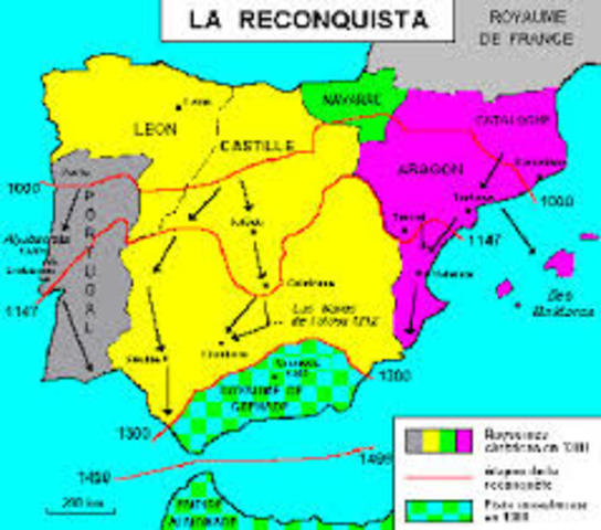Christian re-conquest of Spain completed; end of Muslim Spain