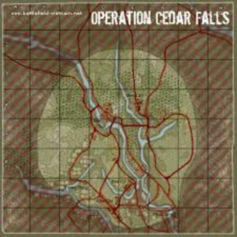 Major ground operations continue, including Operation Cedar Falls. Troop level reaches 486,000
