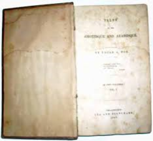 Poe story collection "Tales of the Grtesque and Arabesque " is published in two Volumes.