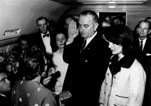 LBJ is sworn into Office