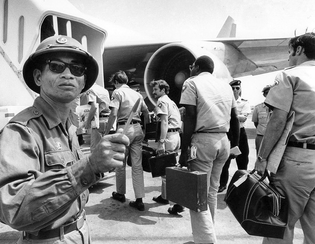 Last U.S. combat troops are pulled out of vietnam