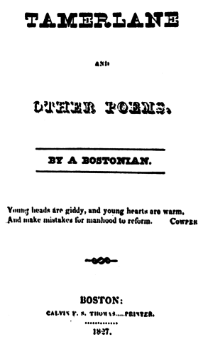 Poe enlists in the U.S. Army and shortly after his first book is published