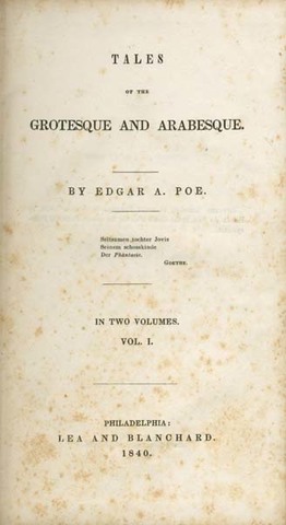 Poe's story collection Tales of the Grotesque and Arabesque is published in two volumes