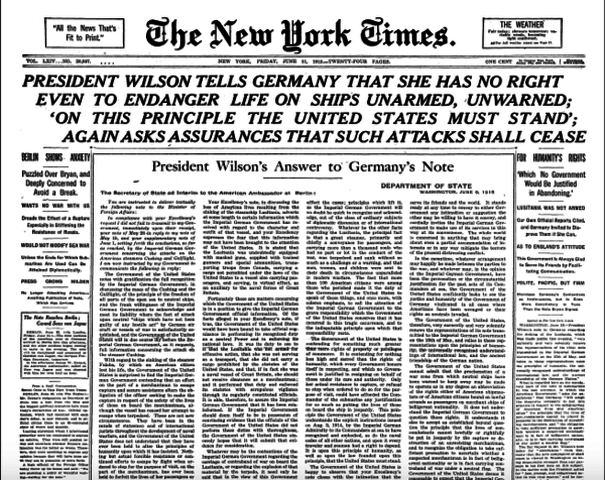 Wilson Demands End to Sub Warfare