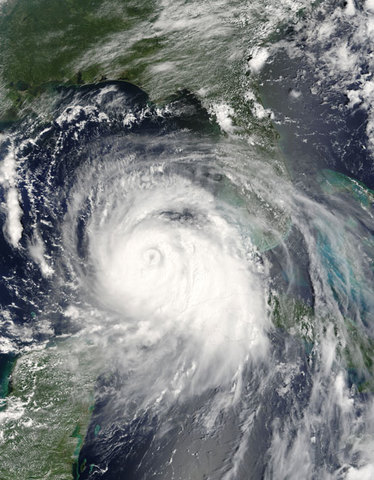 Hurricane Katrina moves into the Gulf of Mexico