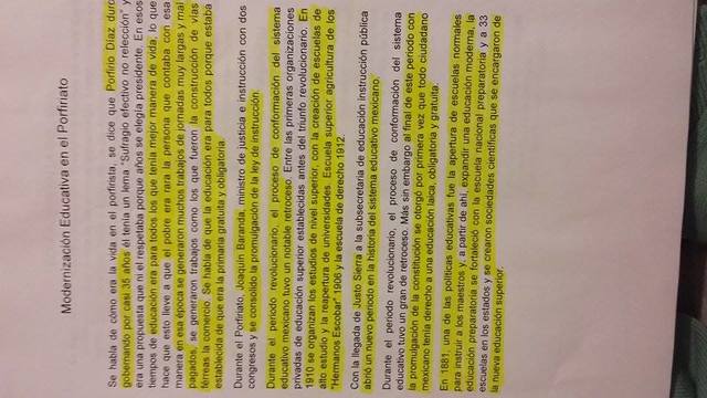 Modernizacion educativa en el porfiriato