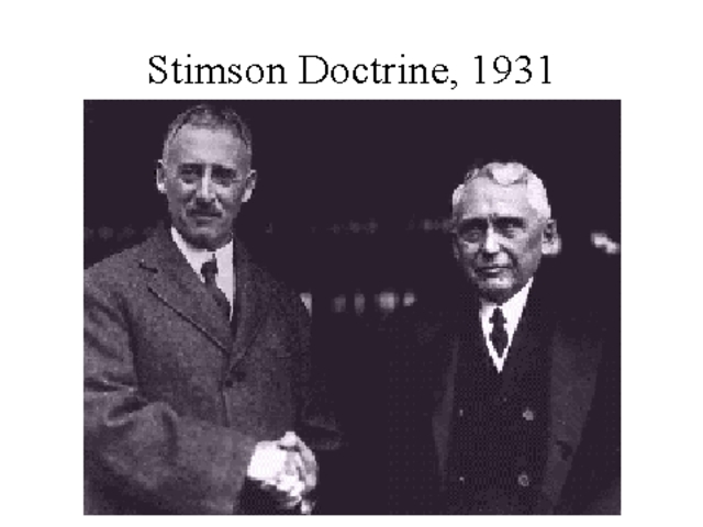 The Stimson Doctrine was signed