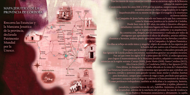 Mapa del recorrido Jesuita en Córdoba