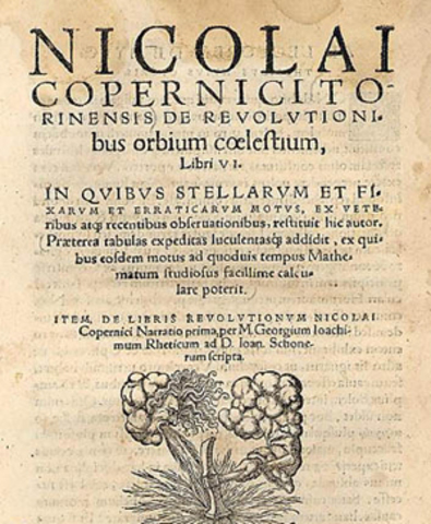 Copérnico publica un libro defendiendo el Heliocentrismo