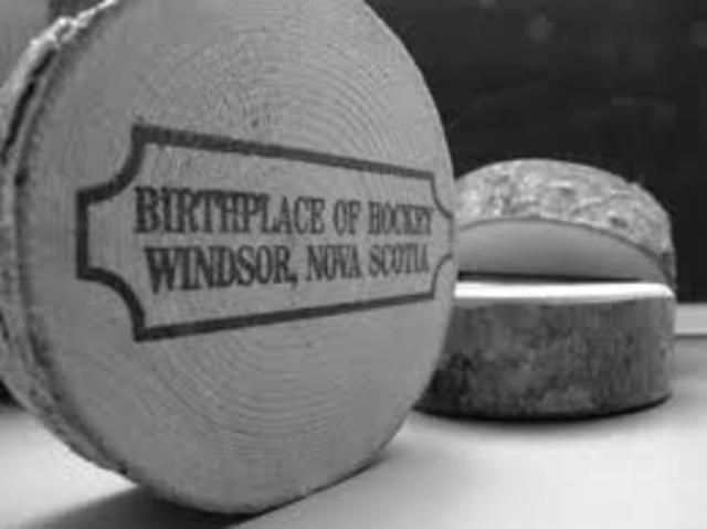 The start of the hockey puck