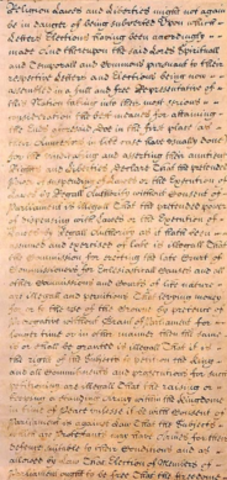 The English Bill of Rights is Passed