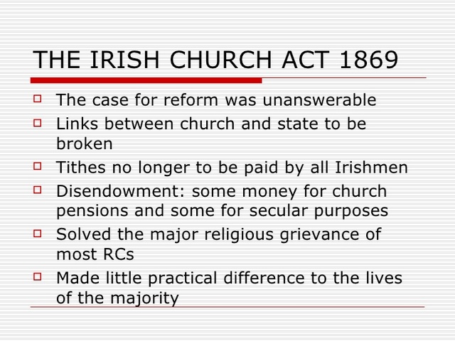 the disestablishment of the irish church