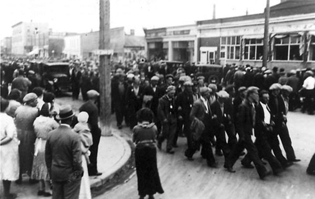 The number of men on strike had grown