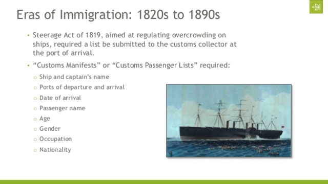 The Steerage Act of 1819