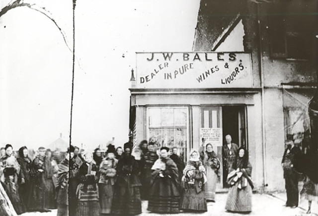 Eliza Thompson and Other Women Against Alcohol Protested Outside J.W Bales