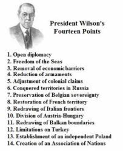 Woodrow Wilson presents 14 points