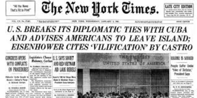 Ruptura de Relaciones Diplomáticas EEUU-CUba