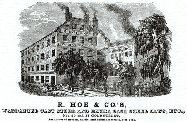 Richard Hoe inventa la prensa rotatoria