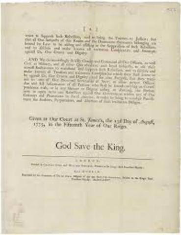 The Olive Branch Petition is sent to King George the III