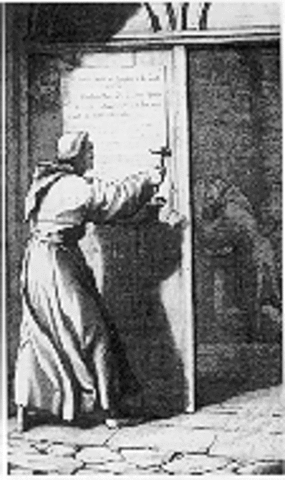 Martin Luther nailed 95 theses to a church door