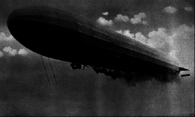 War becomes "Total War" with German Zeppelin air raid on England.