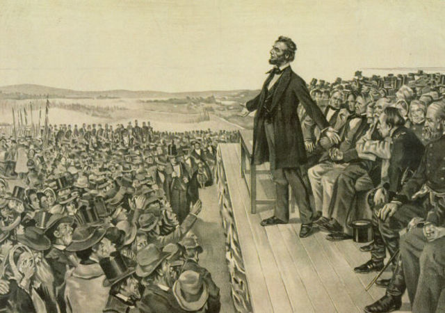 Abrham lincoln gave a speech.