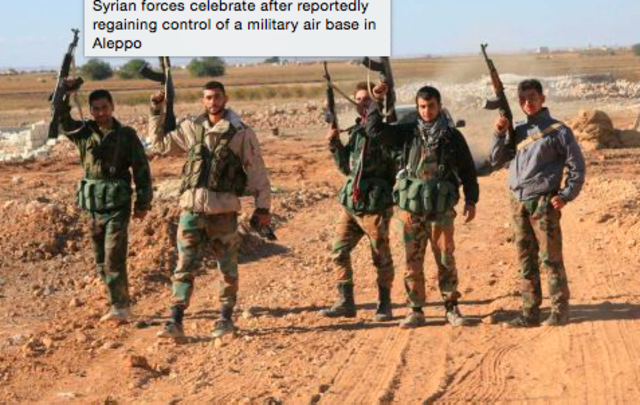 Syrian military takes back Aleppo air base