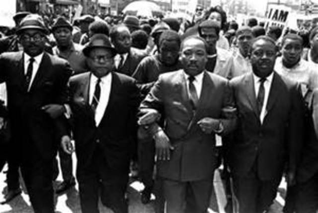 king leads the march