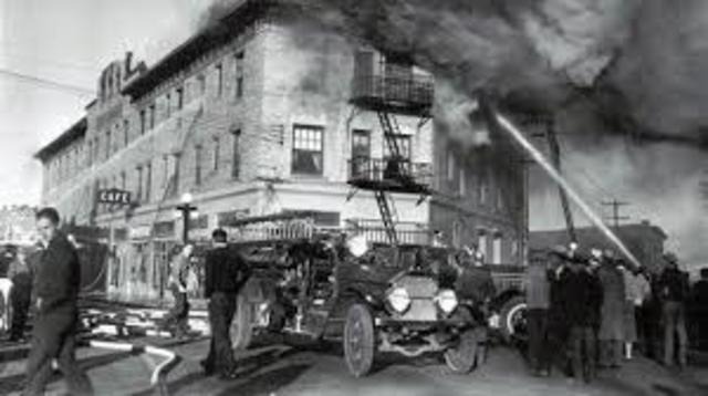 Fire in the hotel Historic Hotel Congress