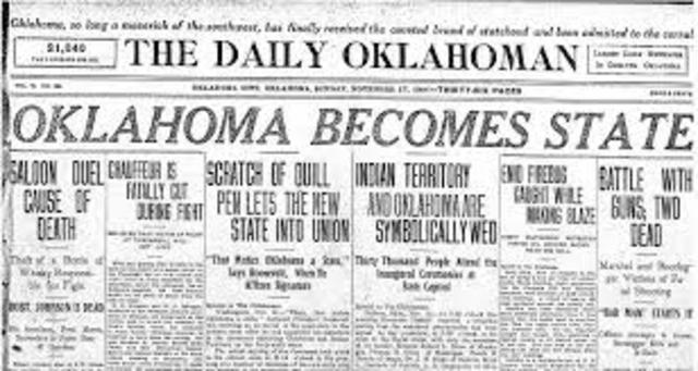 Oklahoma enters the union