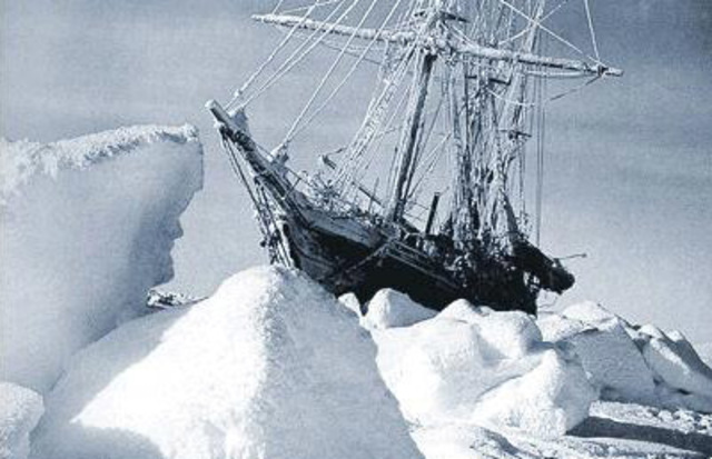 The Endurance is trapped in pack ice.