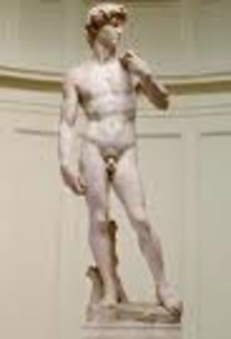 Michelangelo started building David