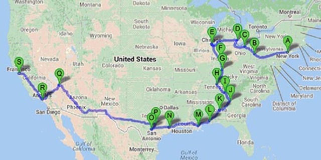 coast to coast I-80 Sanfrancisco to New york