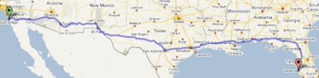 Coast to coast California to florida
