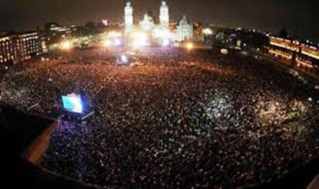 Free concert in Zocalo, Mexico City.