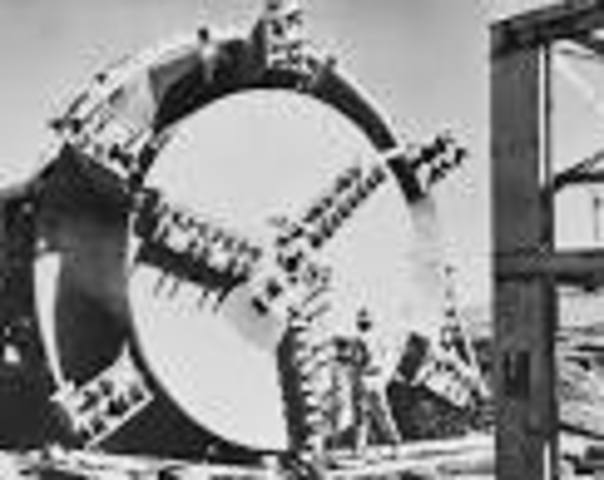First hard rock tunnel-boring machine built *no exact date given in resource*