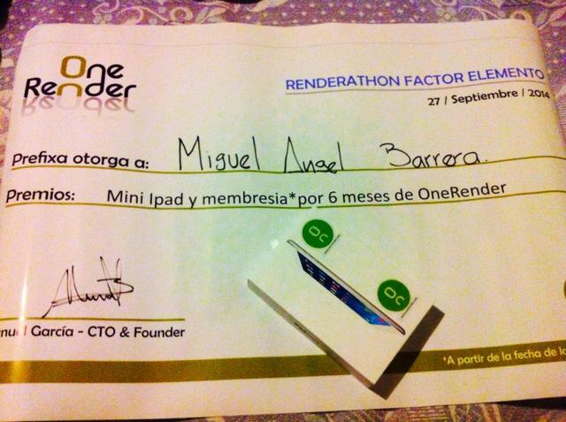 Ganador Workshop OneRender en Campus Queretaro