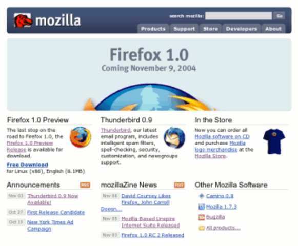 Mozila's Firefox 1.0
