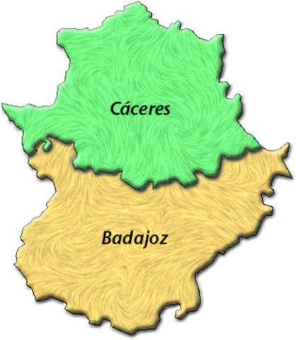 División definitiva en provincias de Cáceres y Badajoz