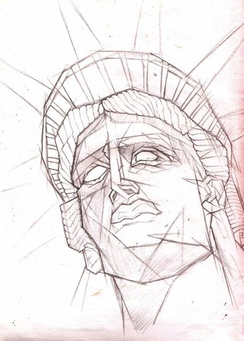 Drawings of Statue of Liberty