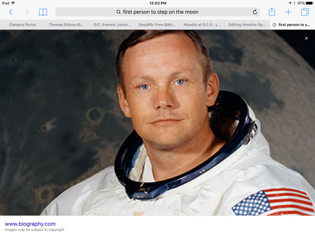 First person to step on the moon.