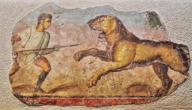 Venatio, pintura romana