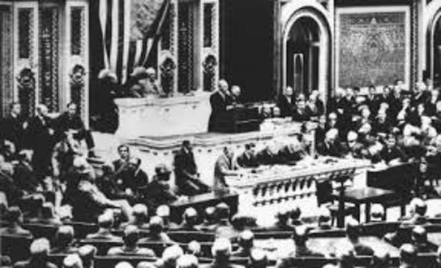 President Wilson Asks Congress to Declare War