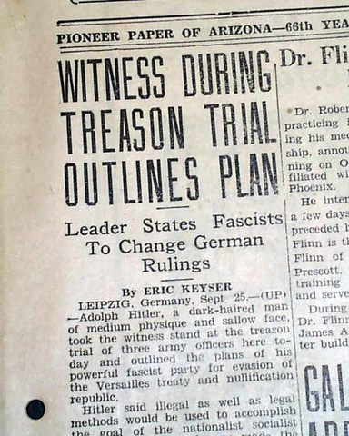 Hitler on trial for treason
