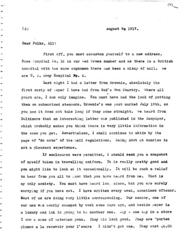 Letter from Eurith Trax to Parents