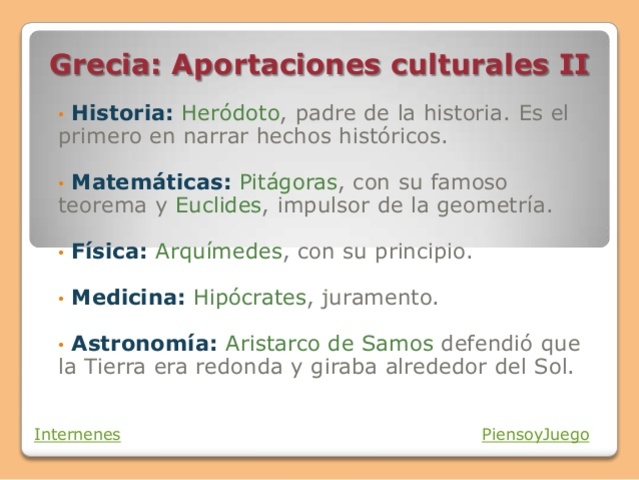 Grecia Aportaciones Culturales
