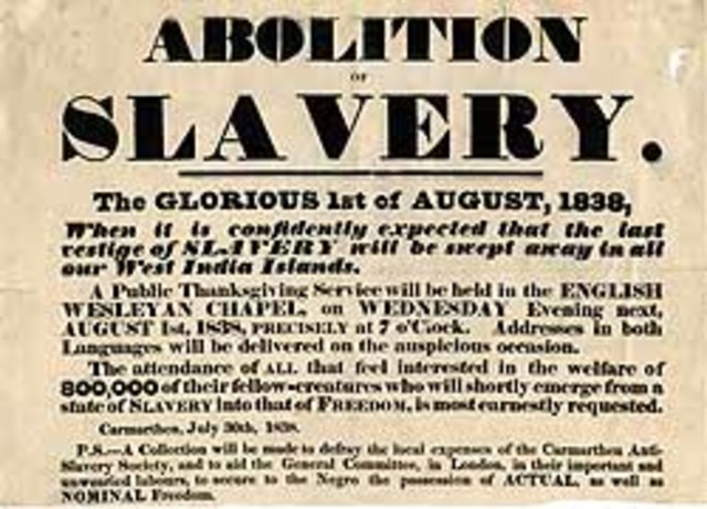 Slavery is abolished in the British Empire
