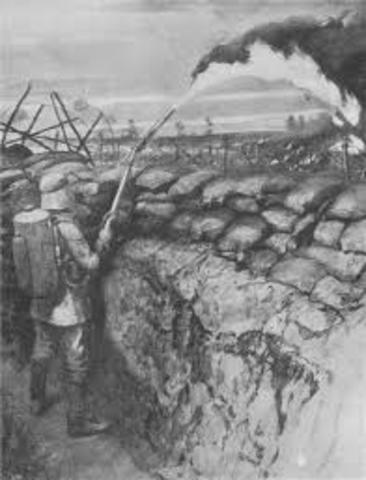 Falmethrowers first used against French